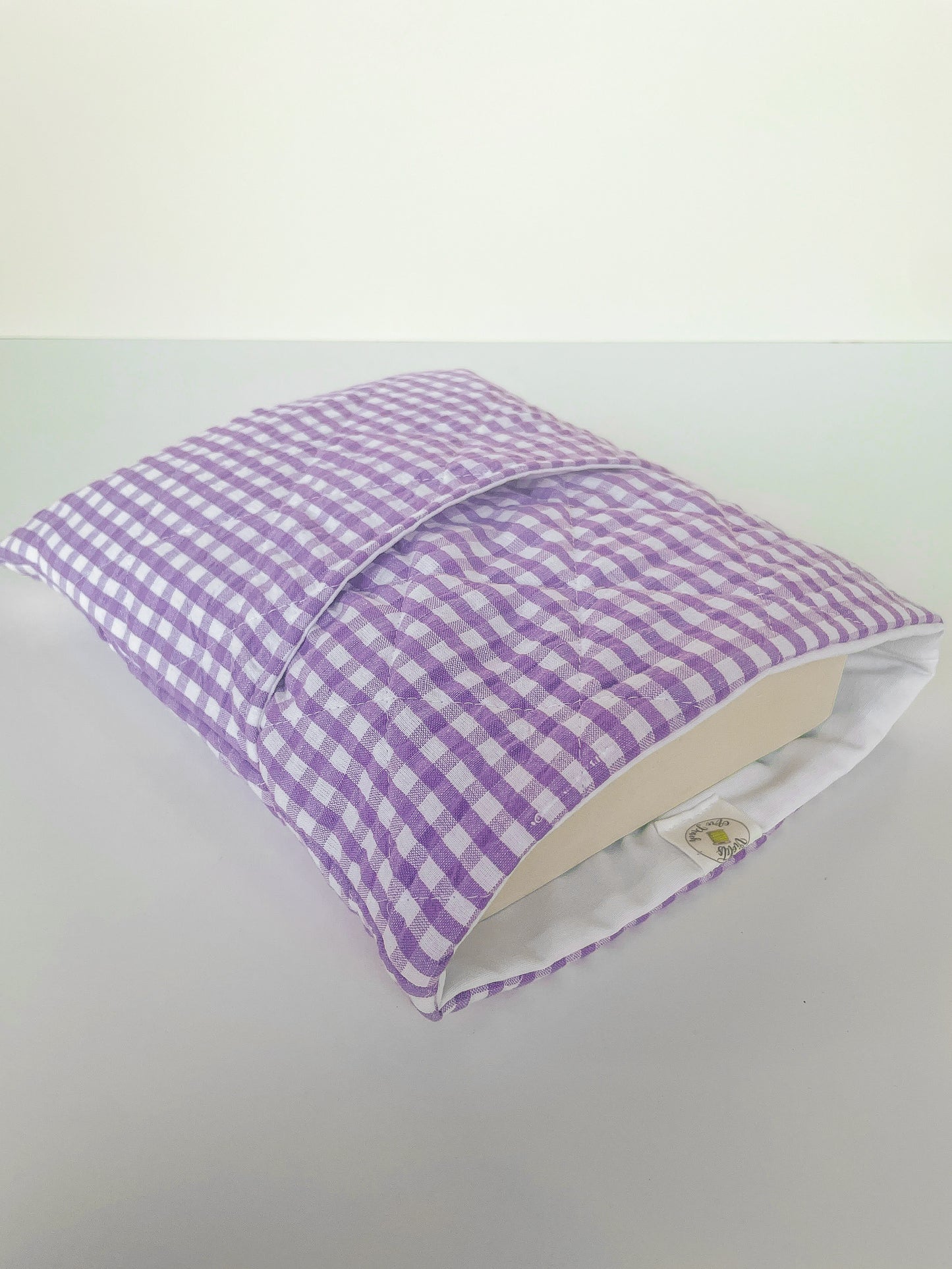 Purple Gingham Book Sleeve Size Medium