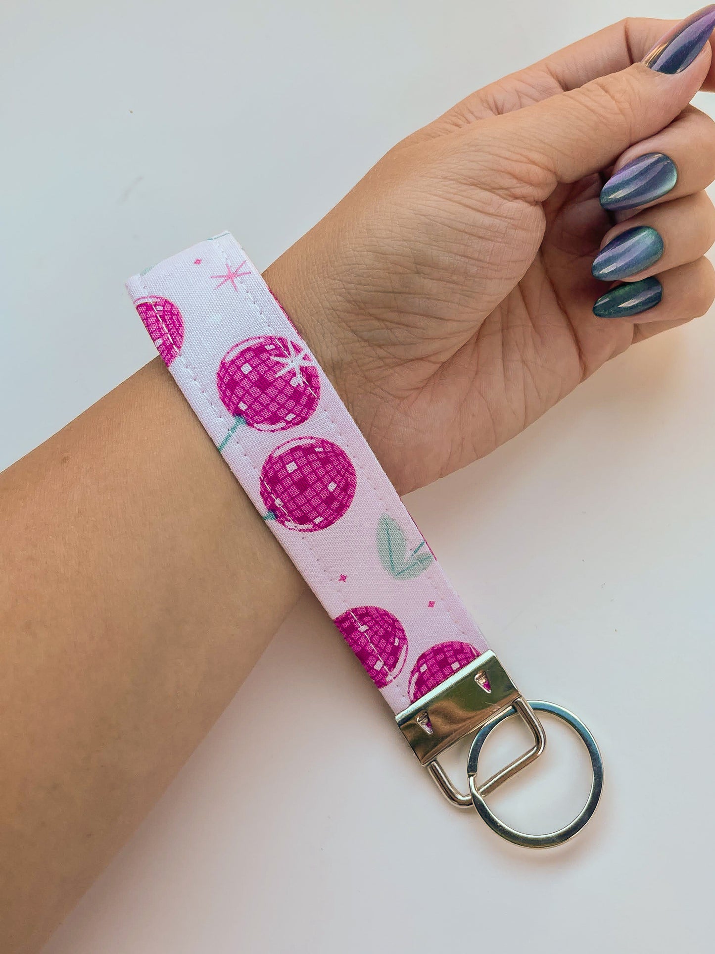 Disco Cherry Key Fob Wristlet