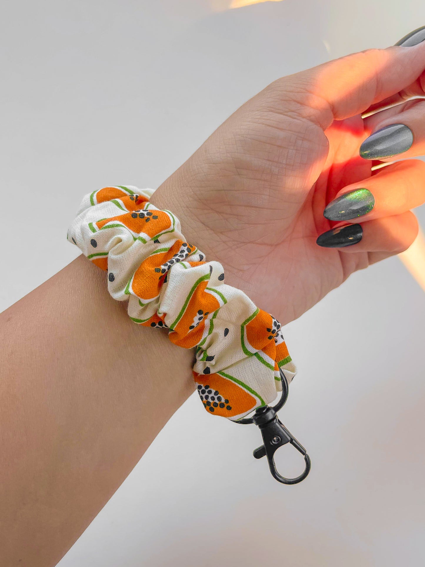 Papaya Scrunchie Keychain