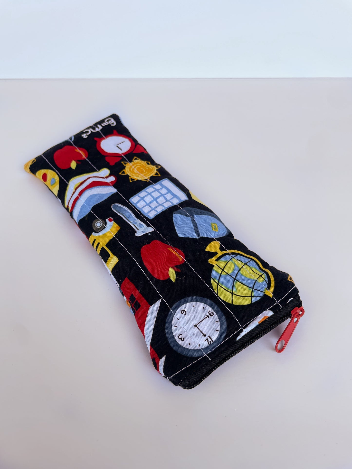Schools Days Pencil Pouch, Red Zipper