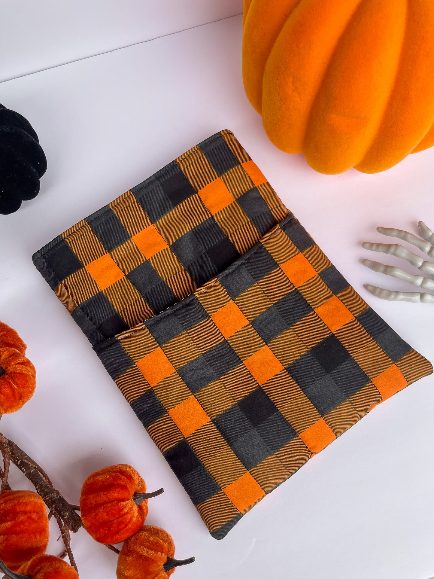 Halloween Gingham Book Sleeve Size Medium
