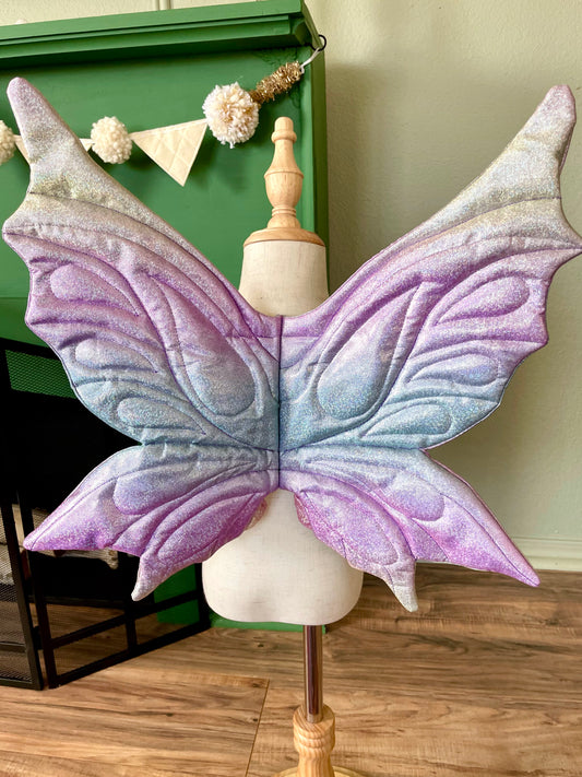 Child Quilted Fairy Wings-Metallic Rainbow