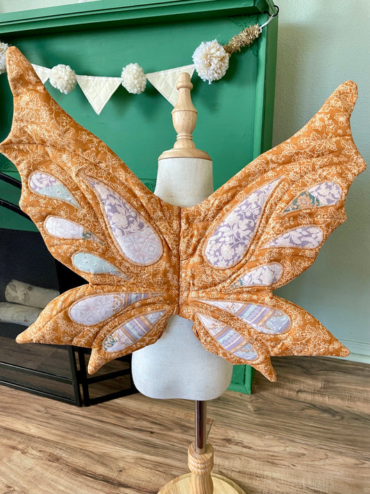 Child Quilted Fairy Wings-Marigold