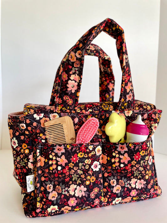 Quilted Baby Doll Diaper Bag-Retro Floral
