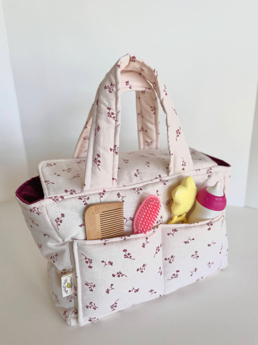 Quilted Baby Doll Diaper Bag-Ditsy Floral