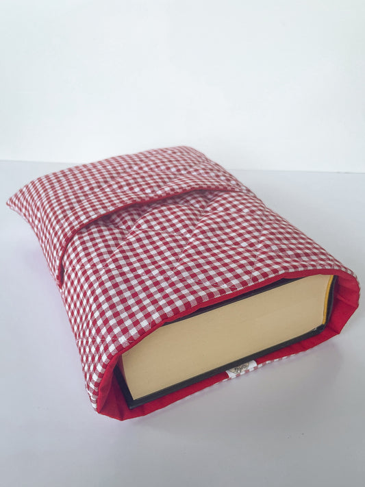 Red Gingham Book Sleeve Size Large