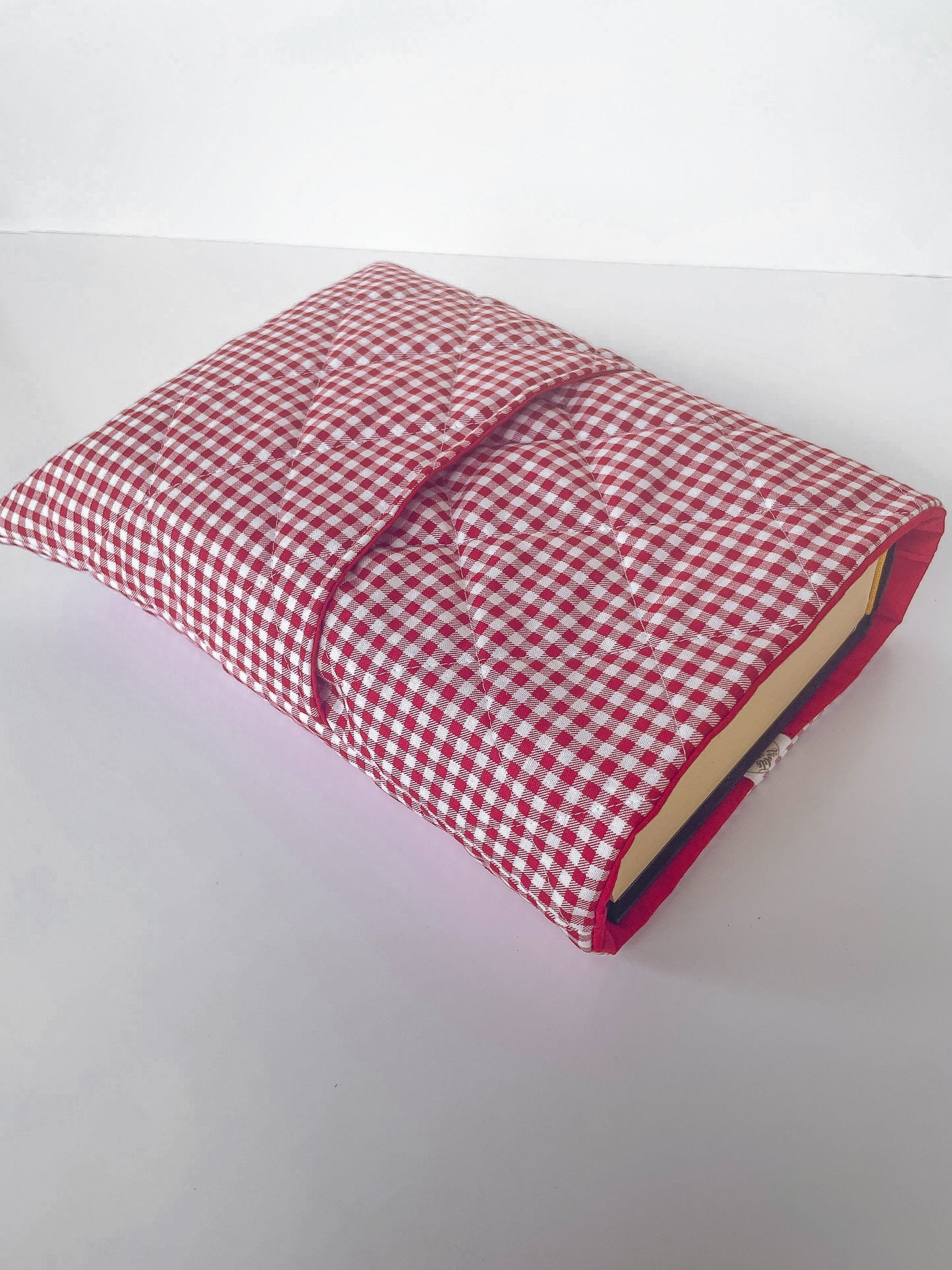 Red Gingham Book Sleeve Size Large