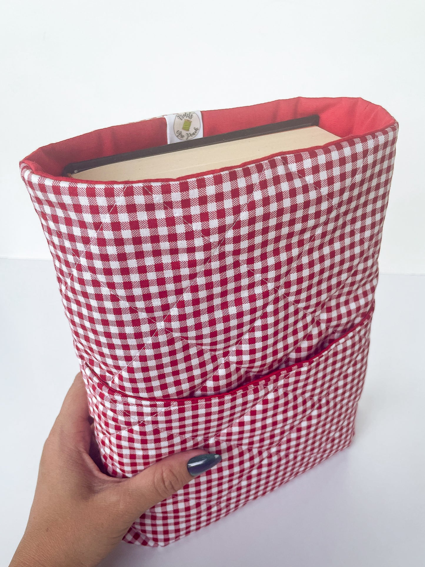Red Gingham Book Sleeve Size Large