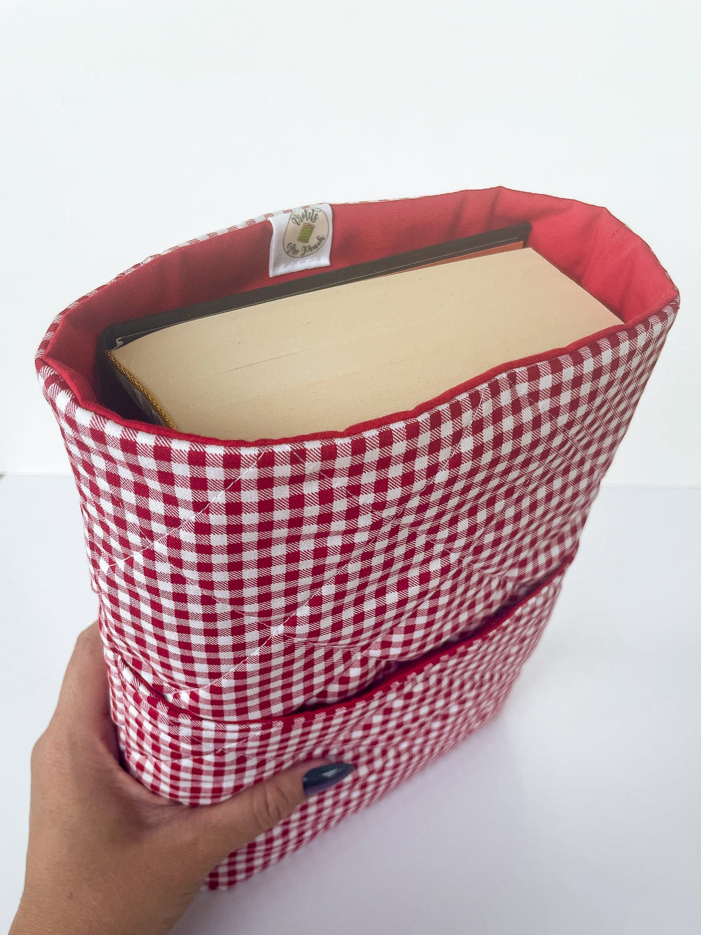 Red Gingham Book Sleeve Size Large