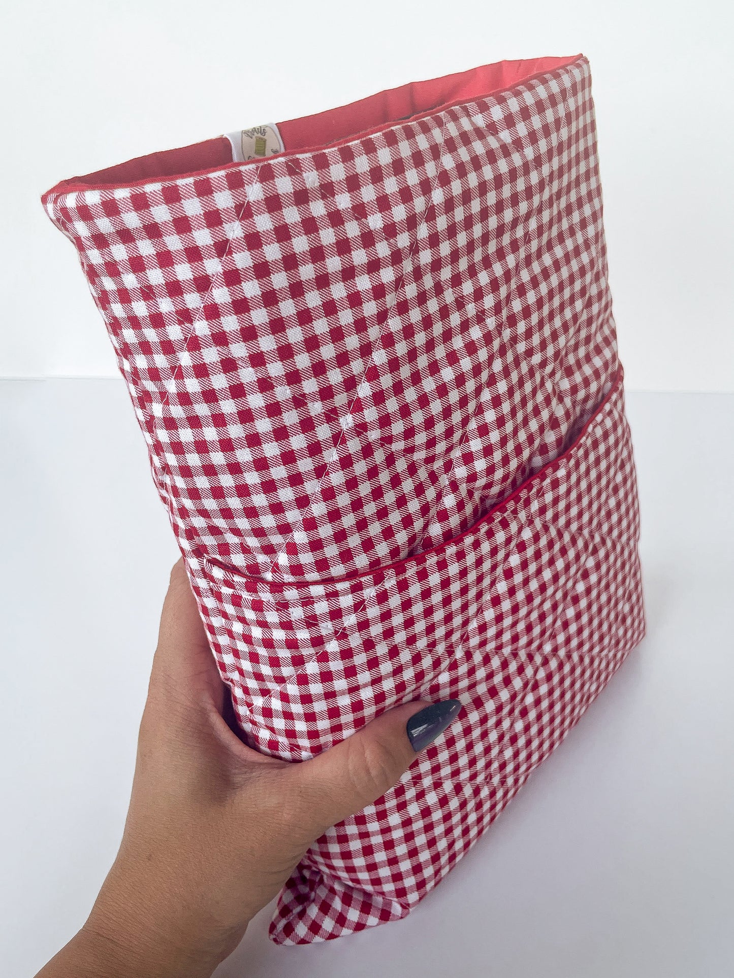 Red Gingham Book Sleeve Size Large