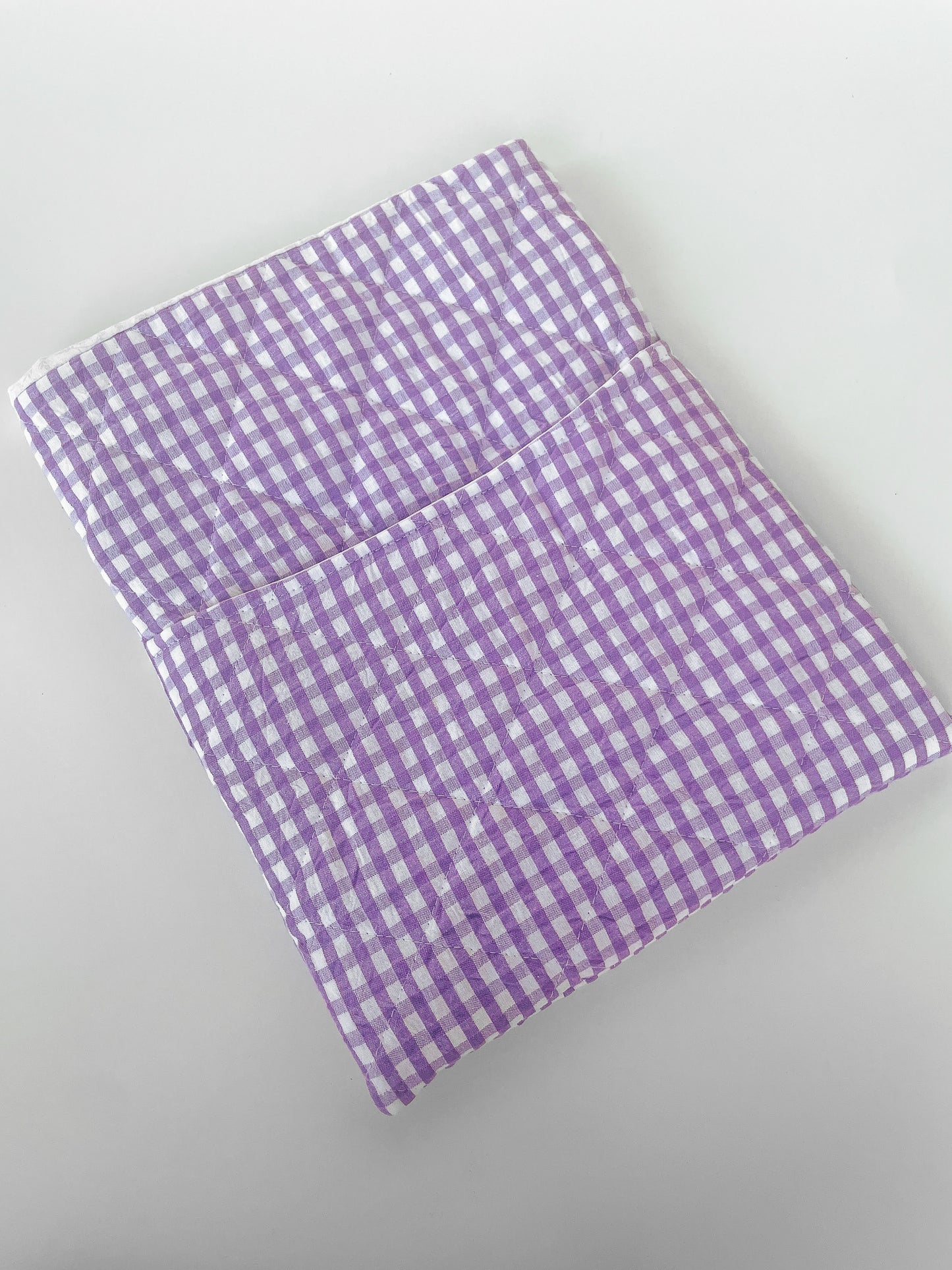 Purple Gingham Book Sleeve Size Large