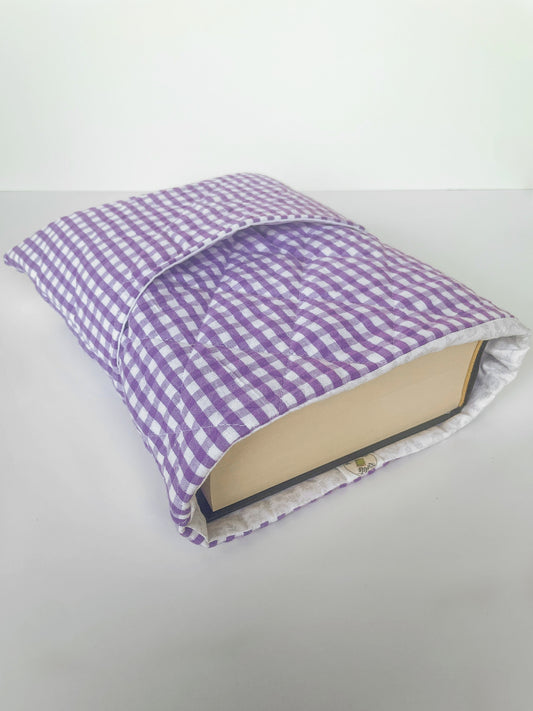 Purple Gingham Book Sleeve Size Large