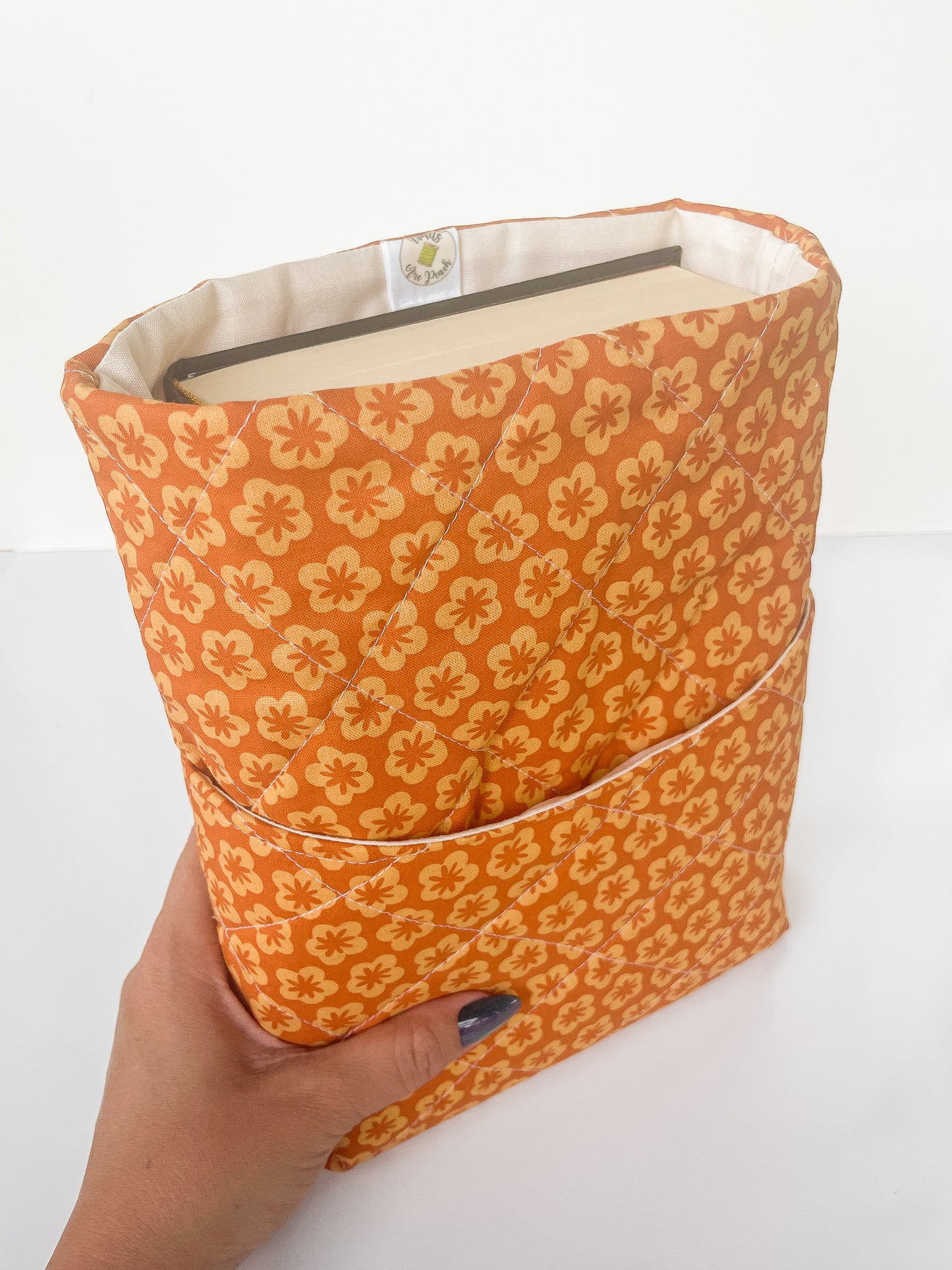Orange Flower Book Sleeve Size Large