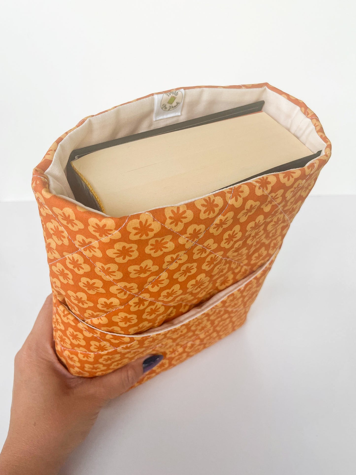 Orange Flower Book Sleeve Size Large