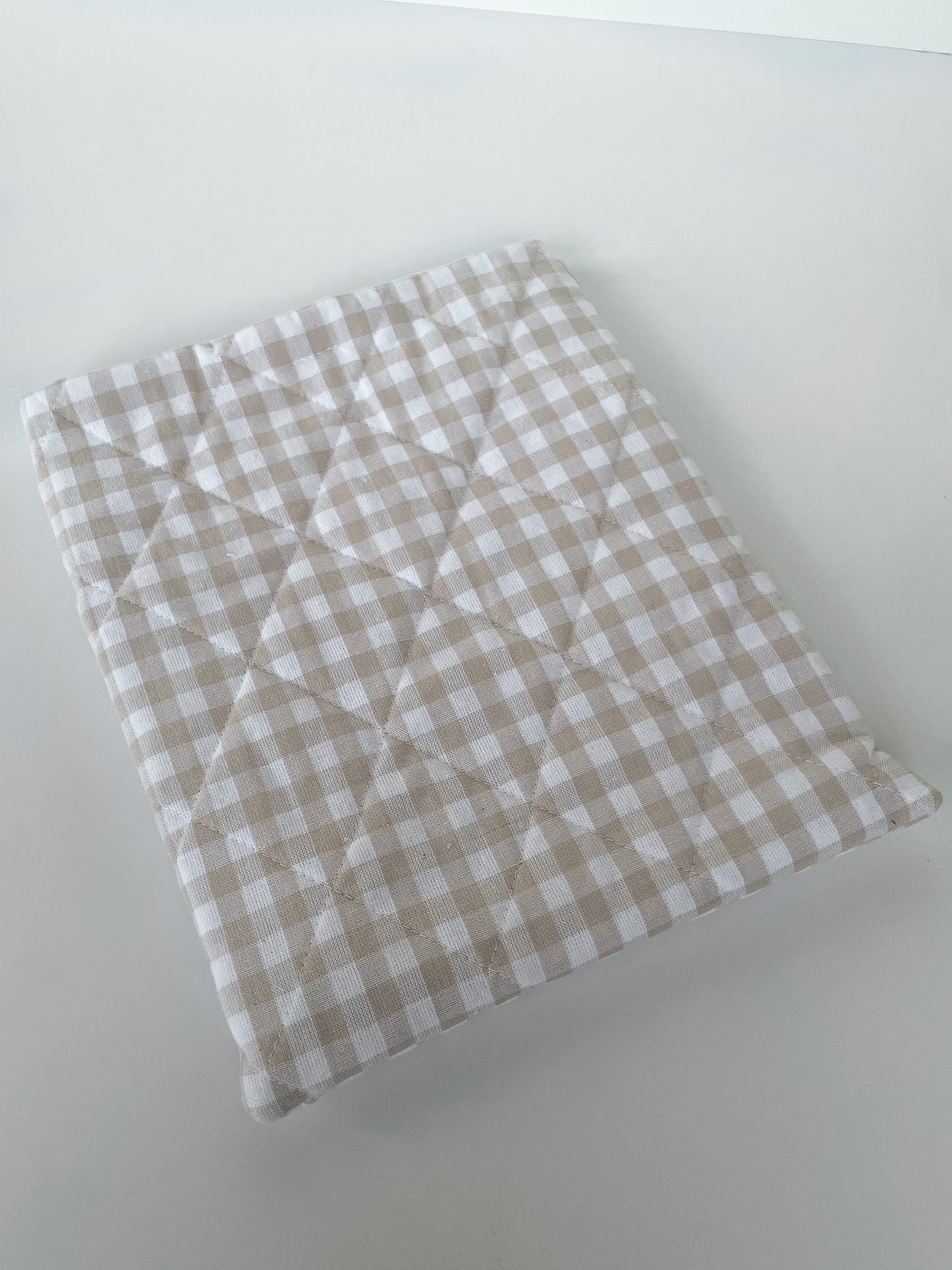 Neutral Gingham Book Sleeve Size Medium