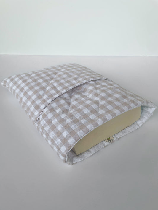 Neutral Gingham Book Sleeve Size Medium