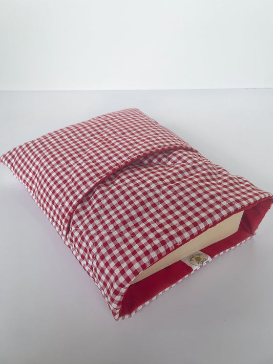 Red Gingham Book Sleeve Size Medium