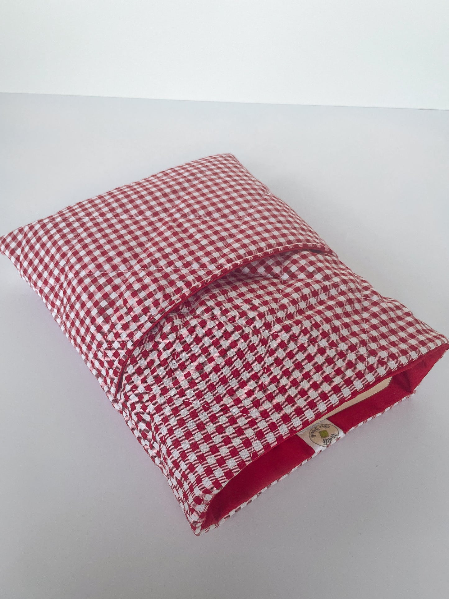 Red Gingham Book Sleeve Size Medium