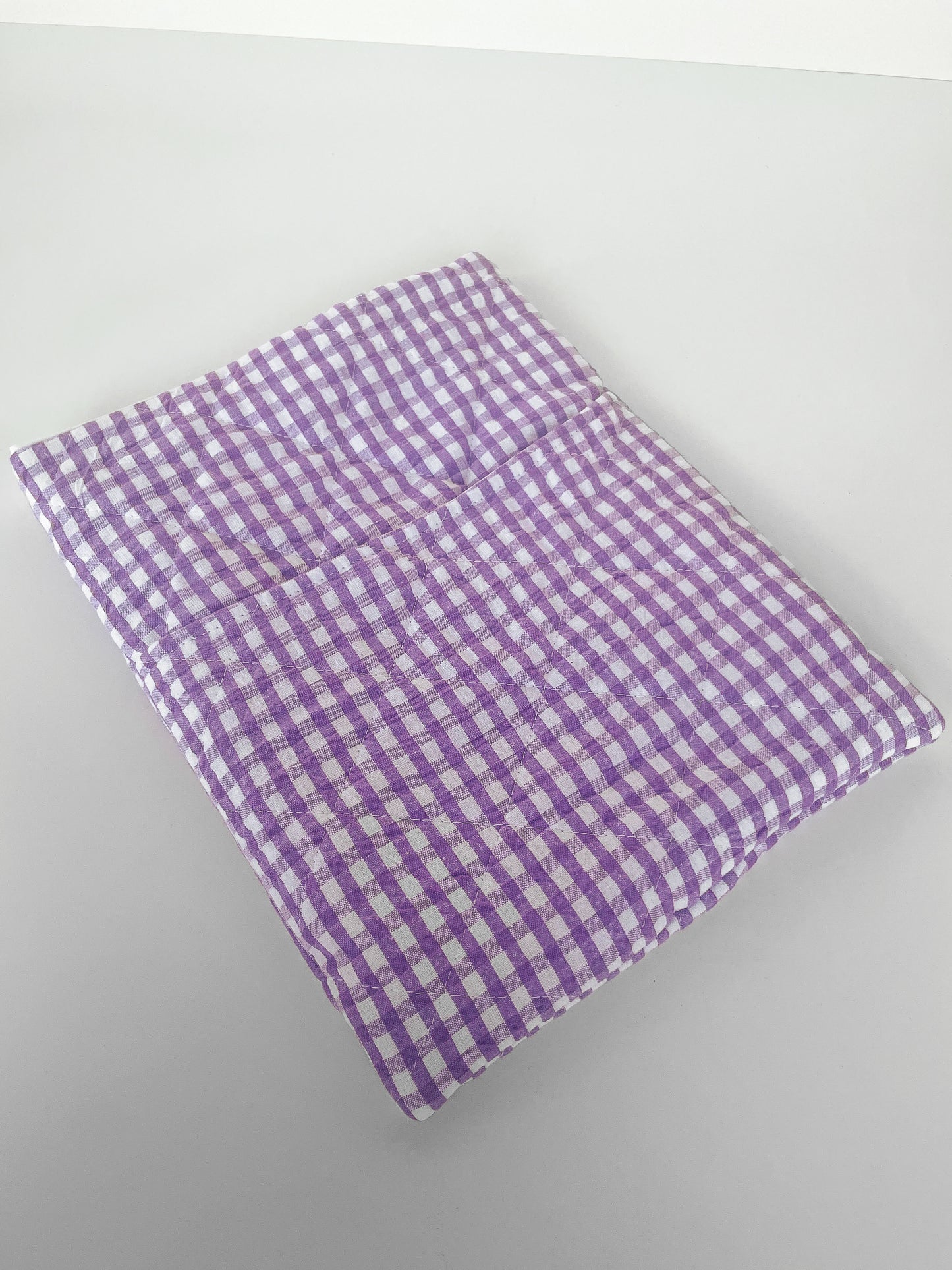 Purple Gingham Book Sleeve Size Medium