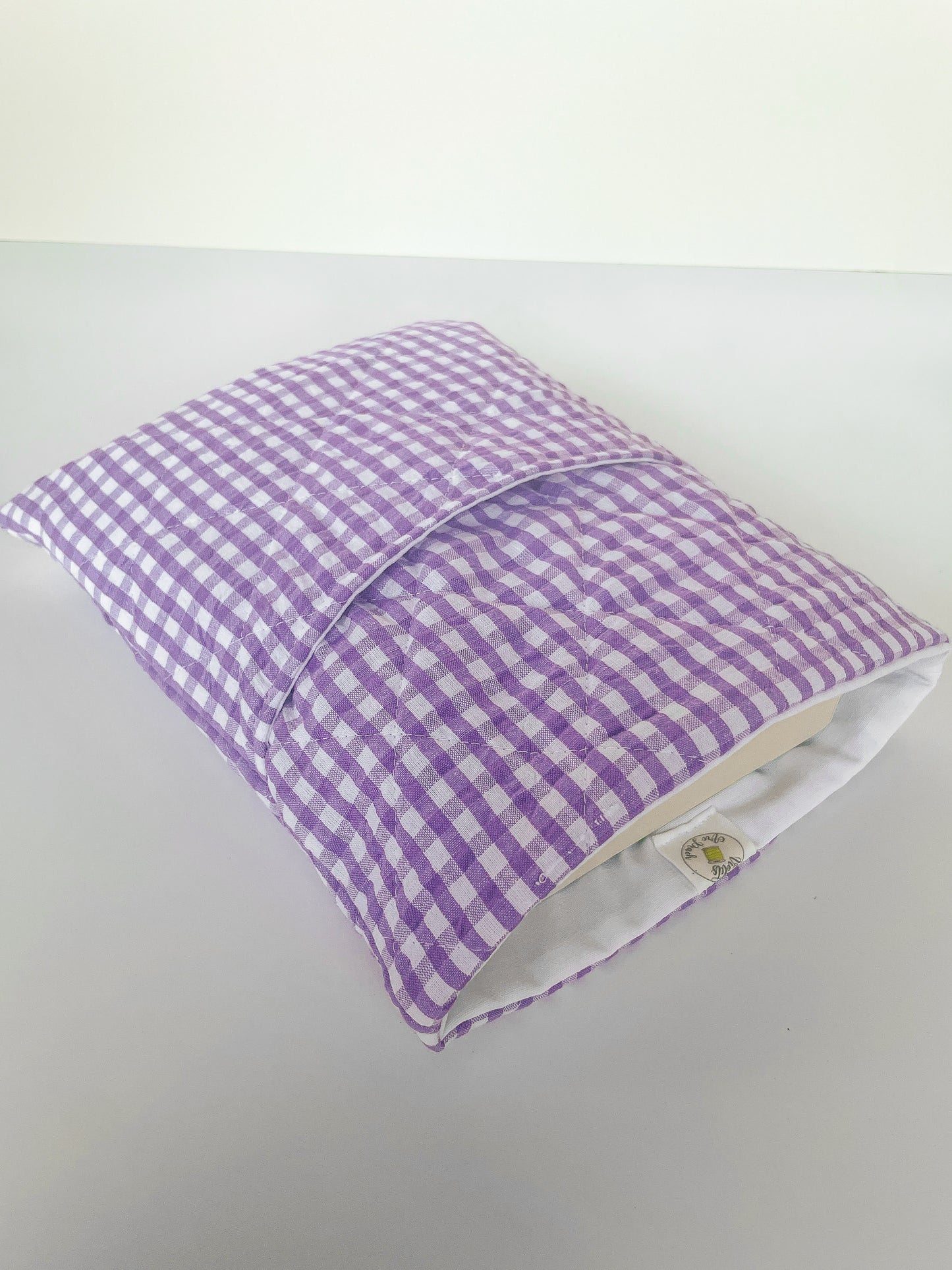 Purple Gingham Book Sleeve Size Medium