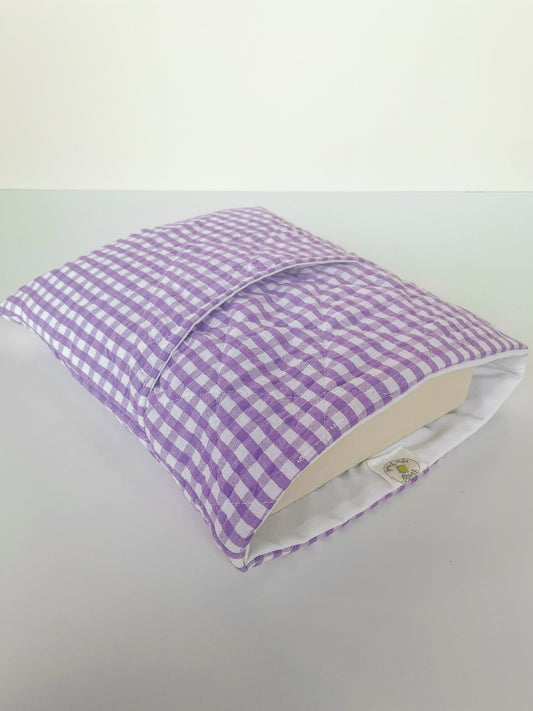 Purple Gingham Book Sleeve Size Medium