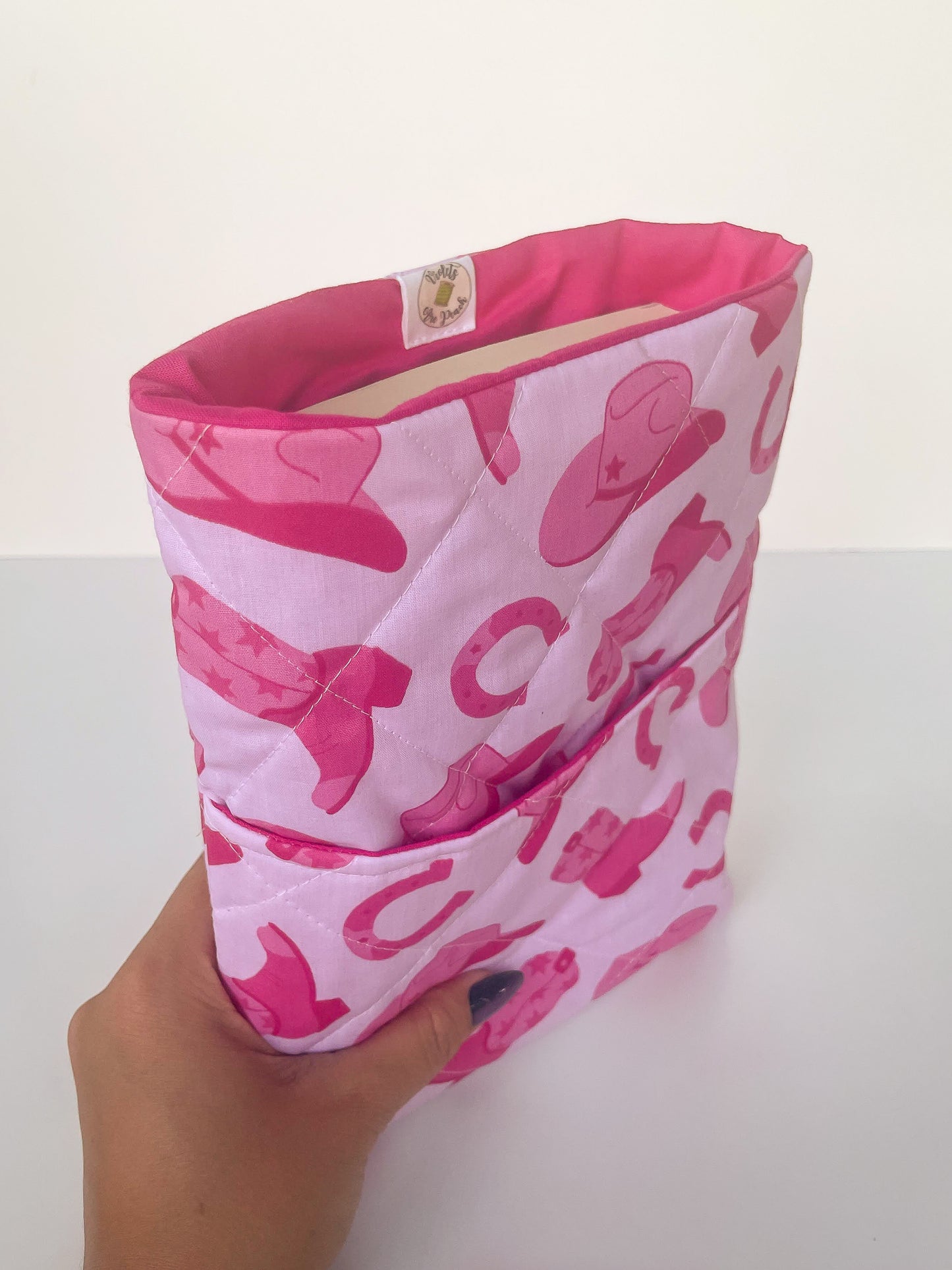 Pink Cowgirl Book Sleeve Size Medium