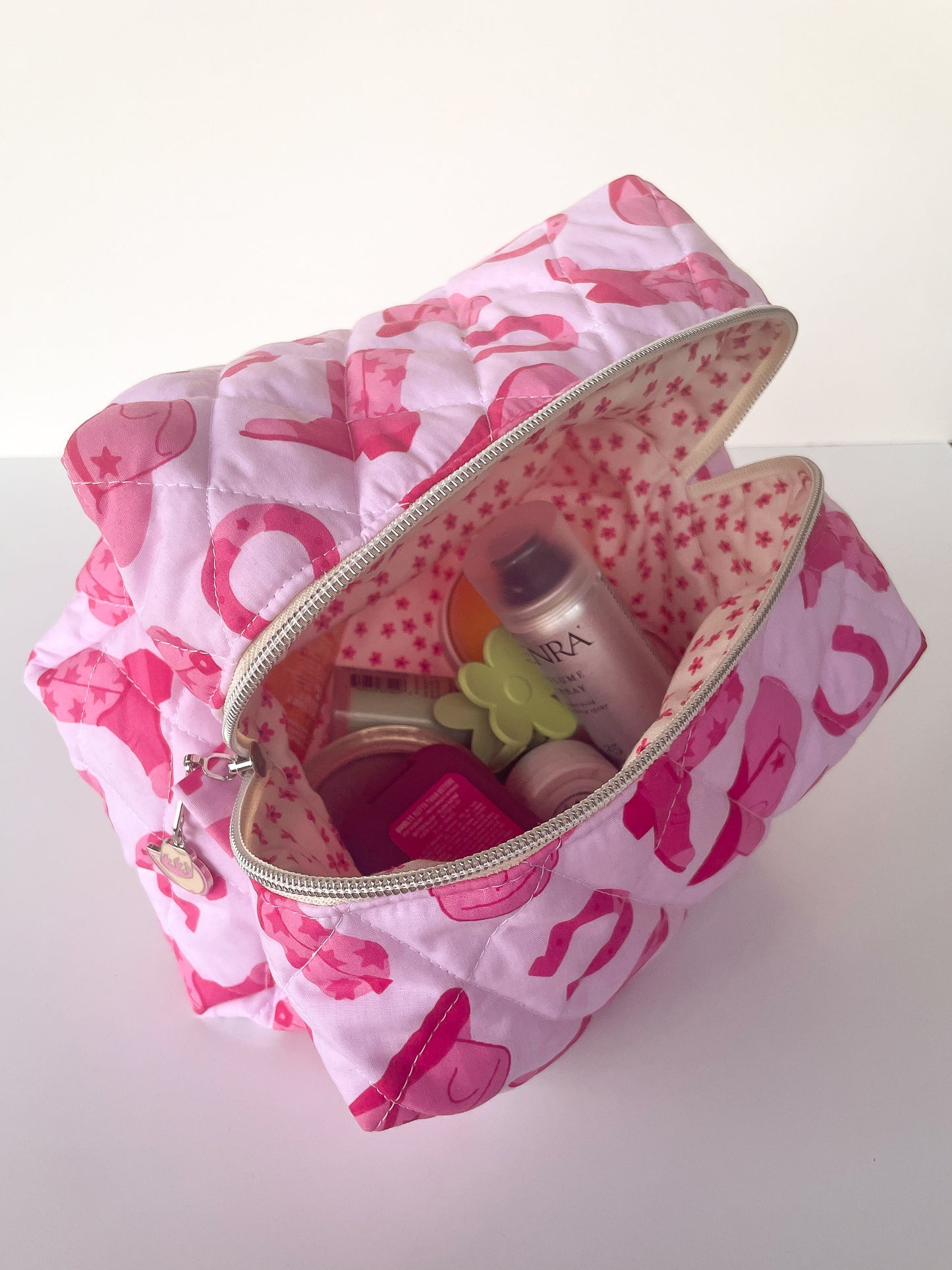 Pink Cowgirl Makeup Bag, Size Large