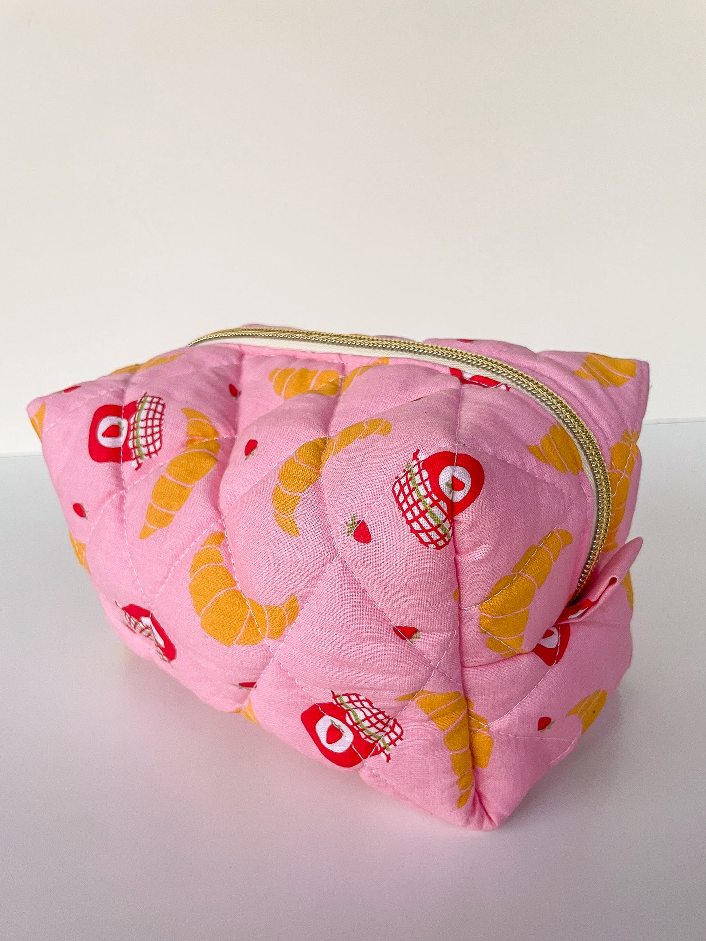 Croissant and Jam Makeup Bag, Size Small