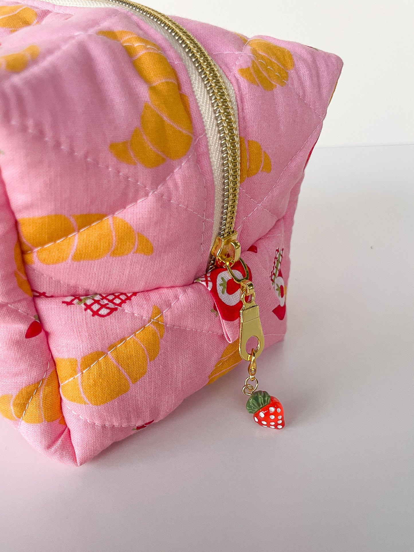 Croissant and Jam Makeup Bag, Size Small