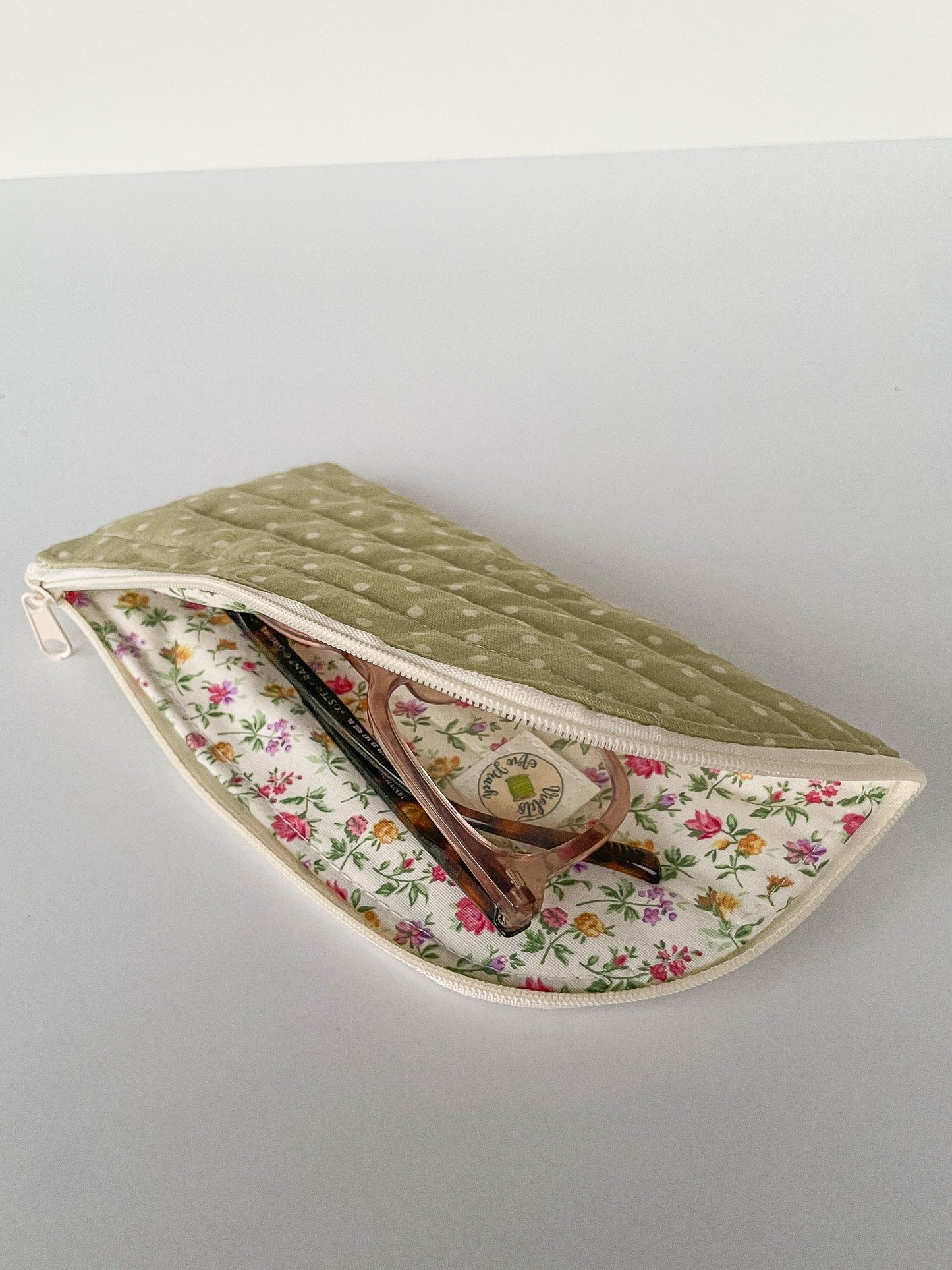 Green Dot Glasses Case
