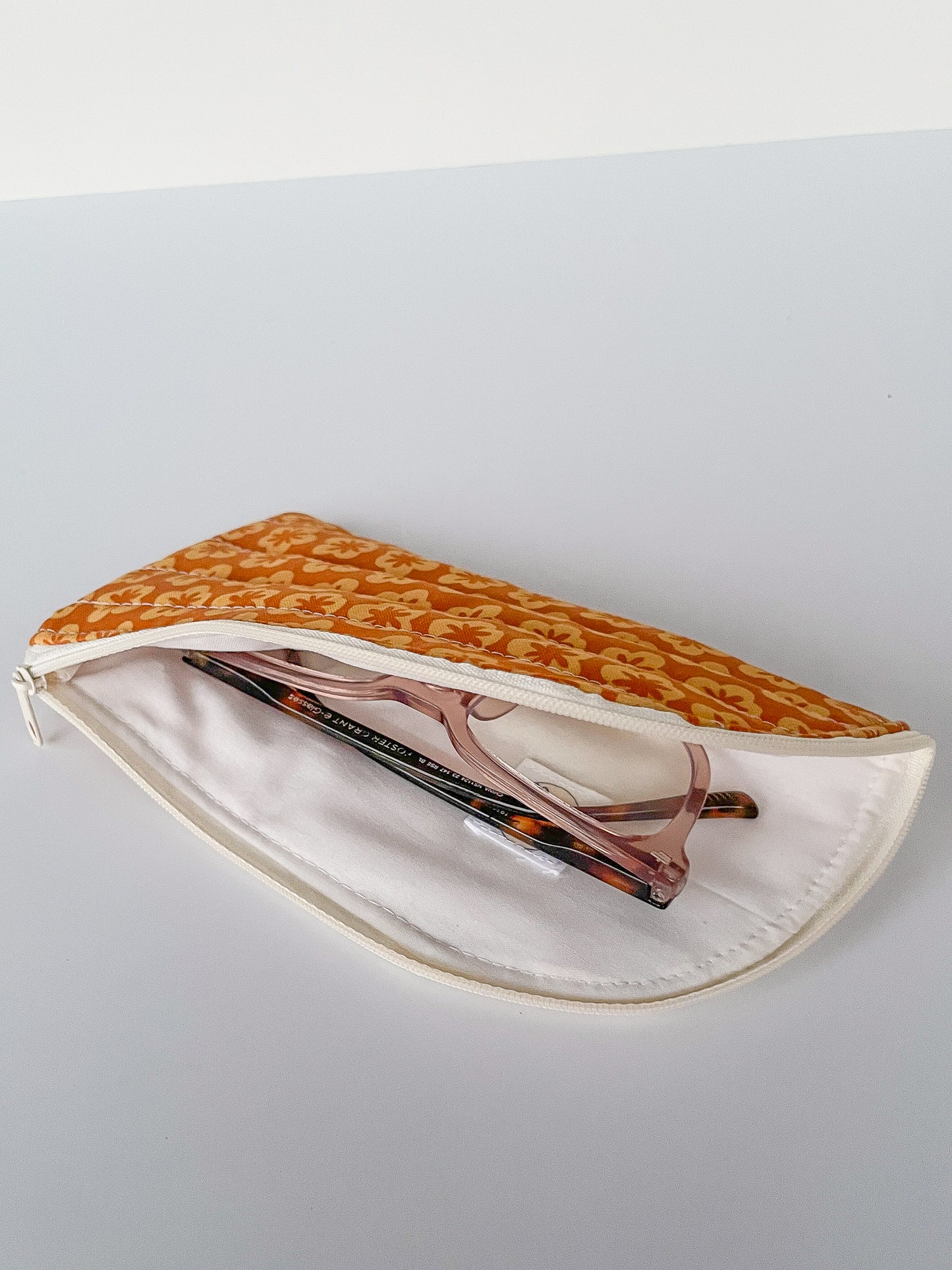 Orange Flower Glasses Case