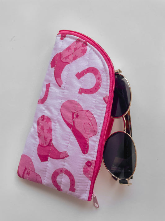 Pink Cowgirl Glasses Case