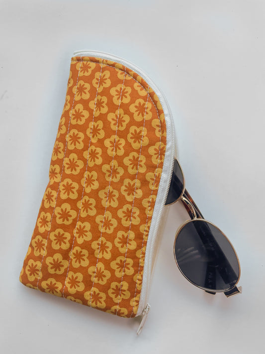 Orange Flower Glasses Case
