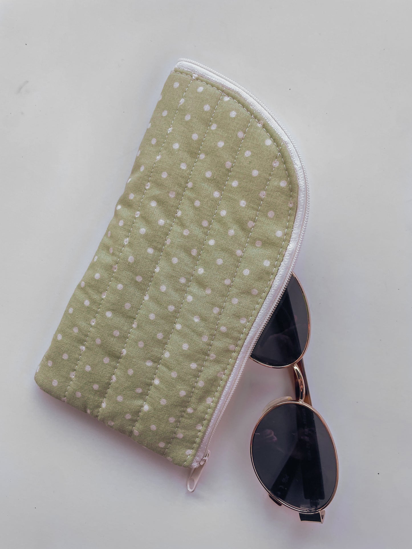 Green Dot Glasses Case