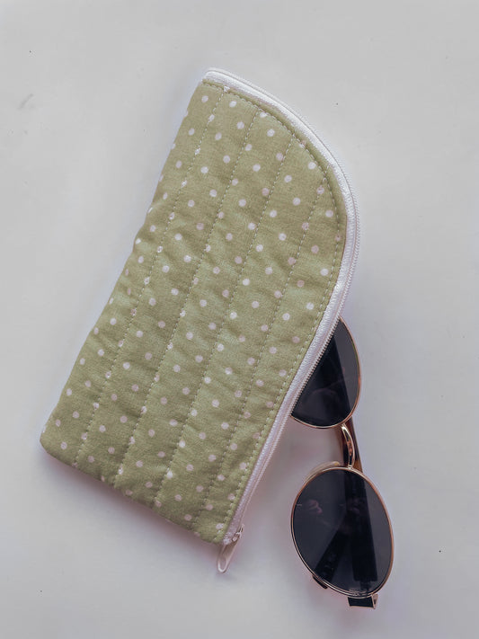 Green Dot Glasses Case