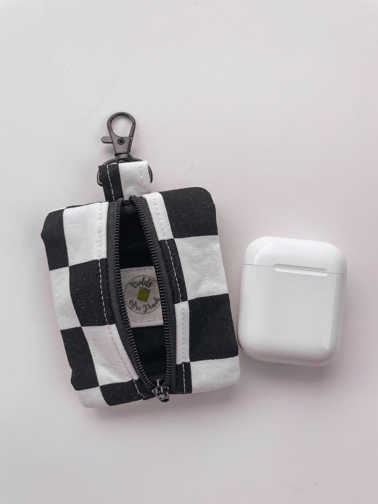 Black White Check AirPod Case