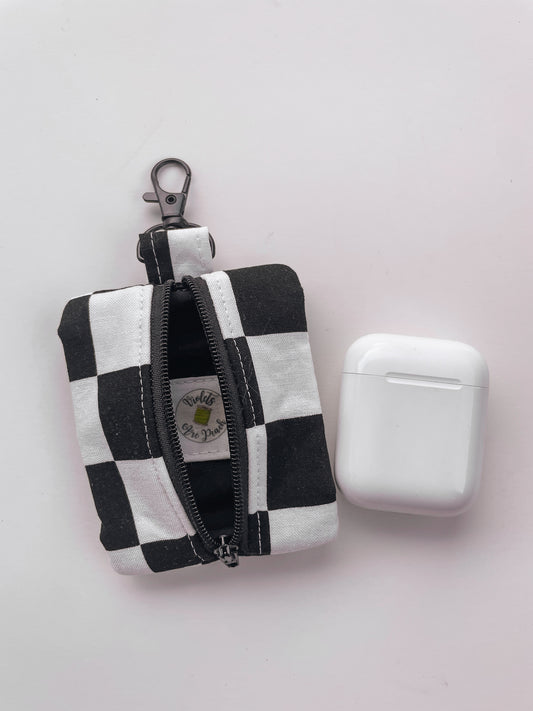 Black White Check AirPod Case