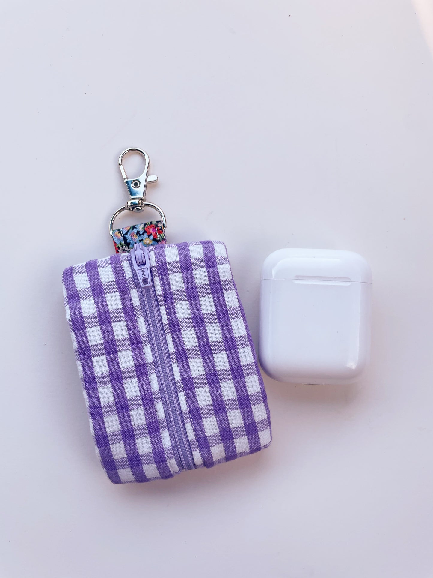 Purple Gingham AirPod Case