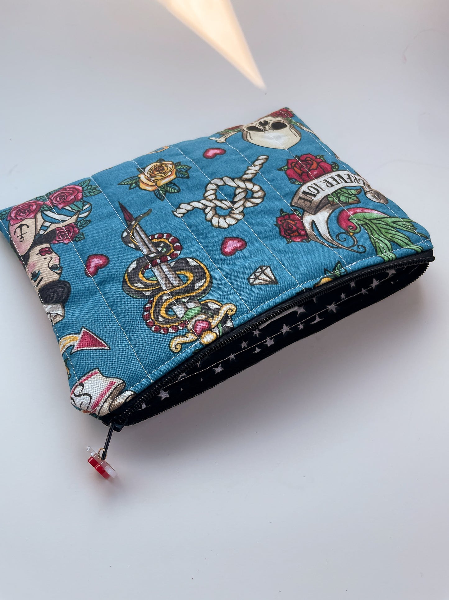 American Traditional Quilted Zipper Pouch