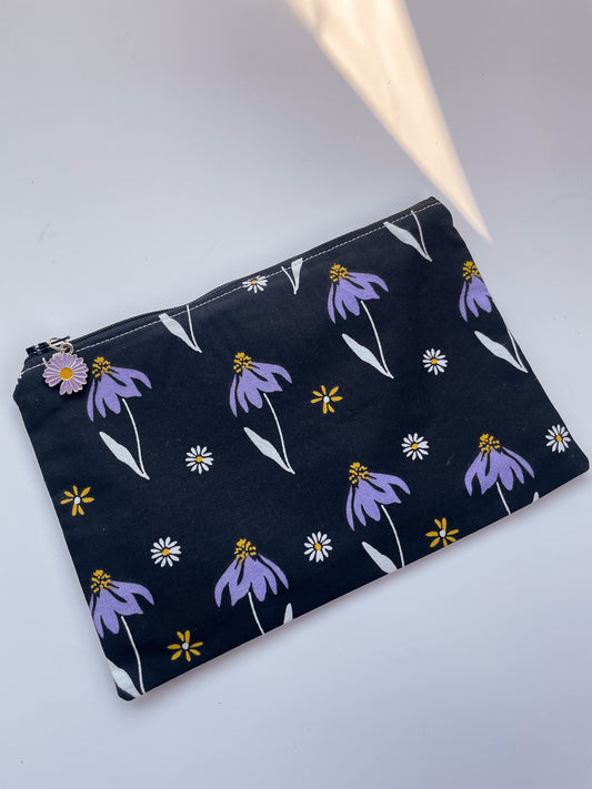 Purple Daisy Zipper Pouch