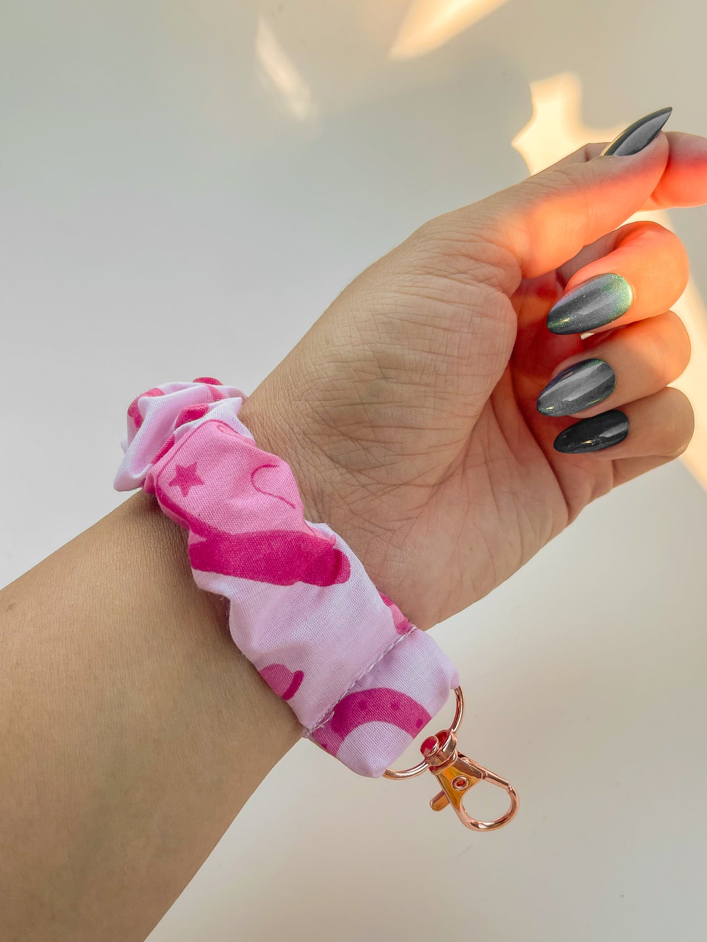 Pink Cowgirl Scrunchie Keychain