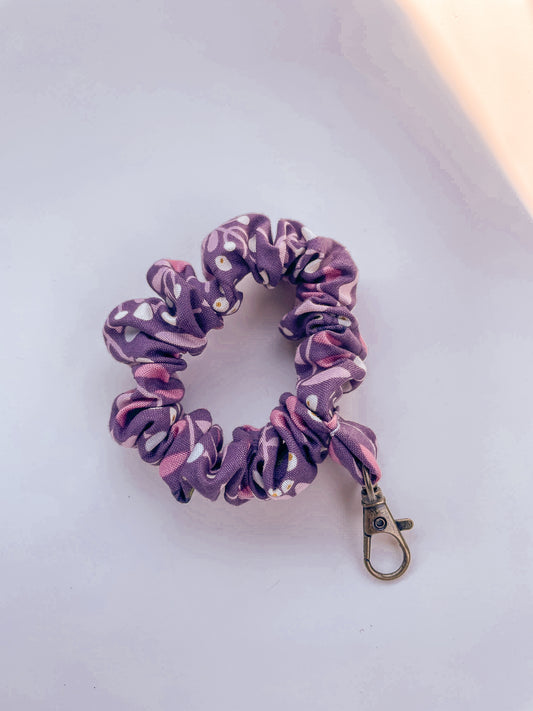 Purple Scrunchie Keychain