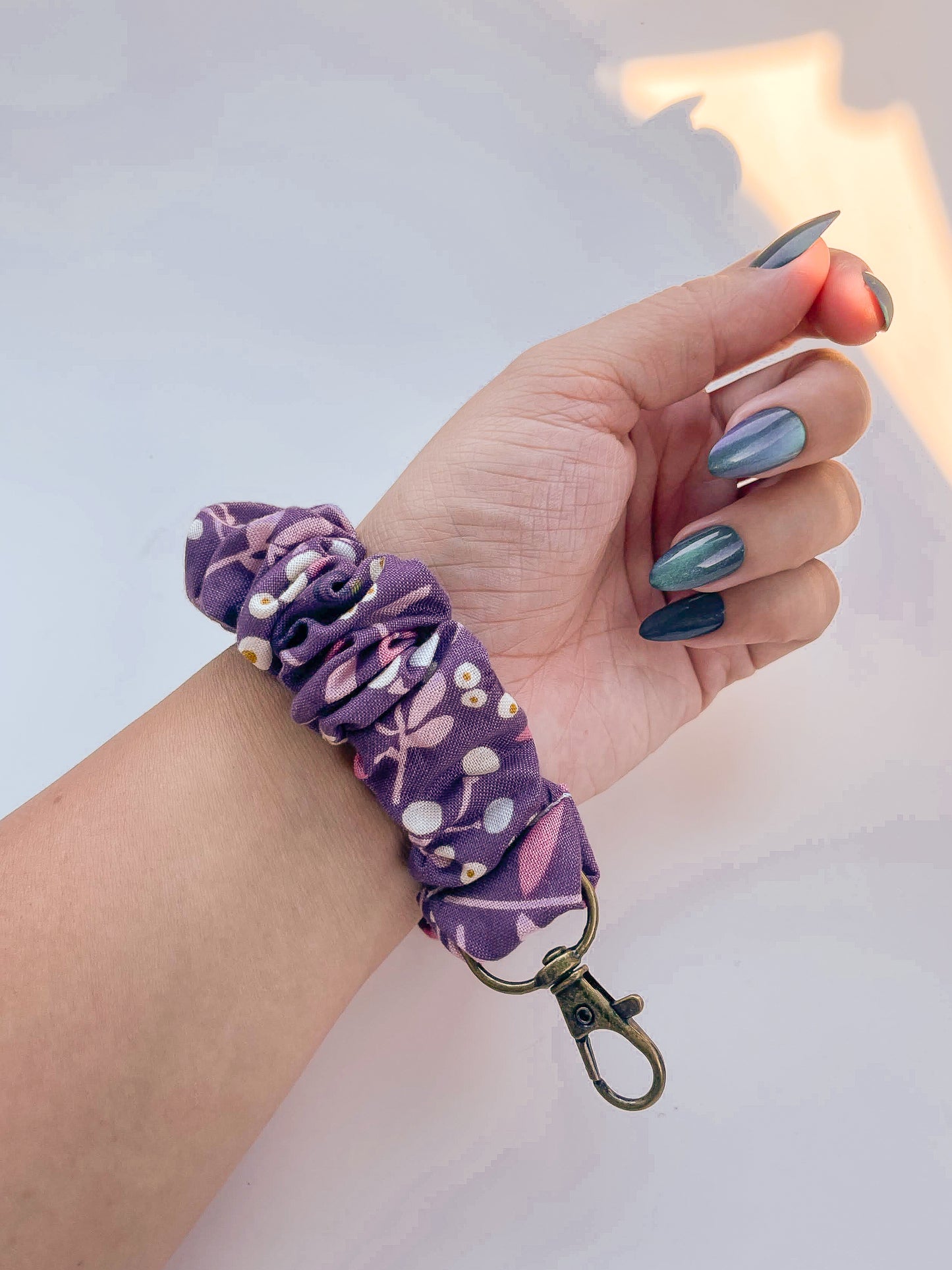 Purple Scrunchie Keychain