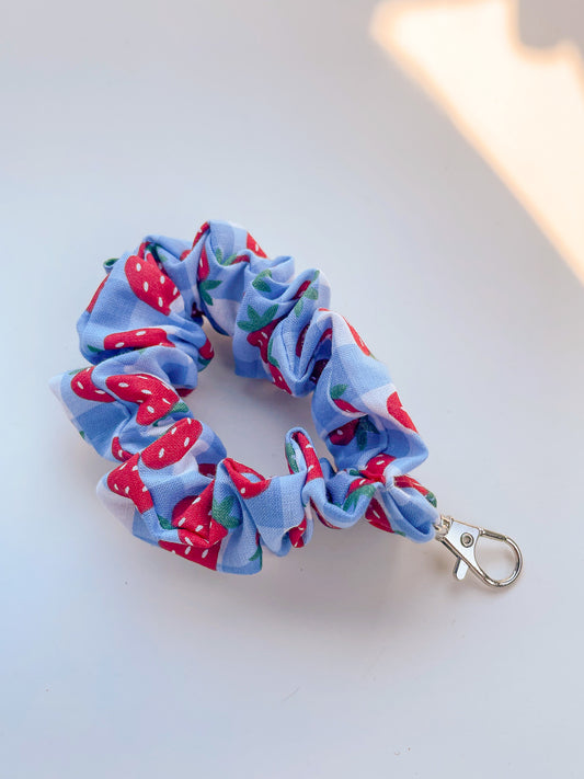 Strawberry Picnic Scrunchie Keychain
