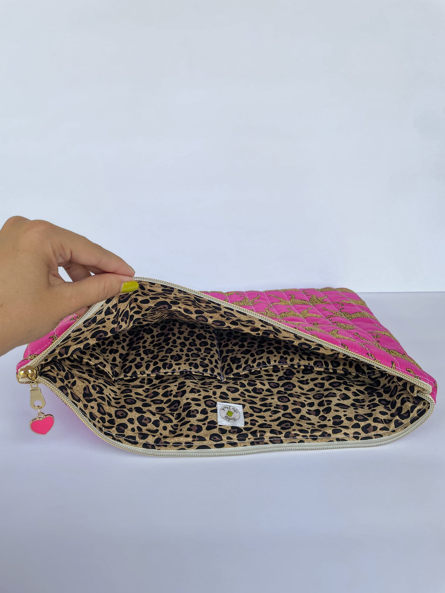 Pink Cheetah Laptop Case, Size Small
