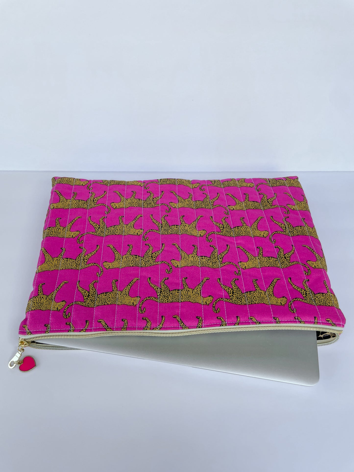 Pink Cheetah Laptop Case, Size Small