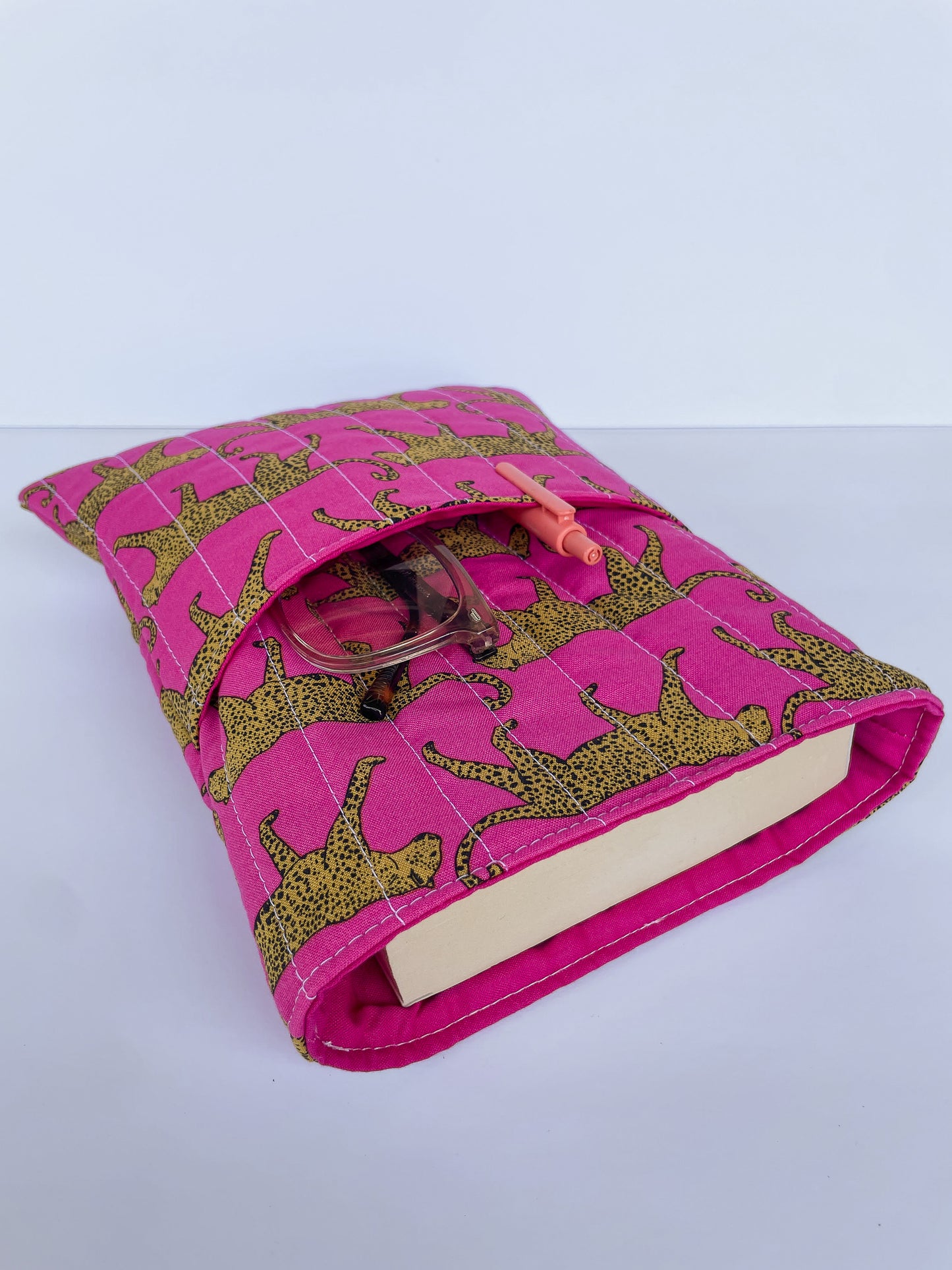 Pink Cheetah Book Sleeve Size Medium