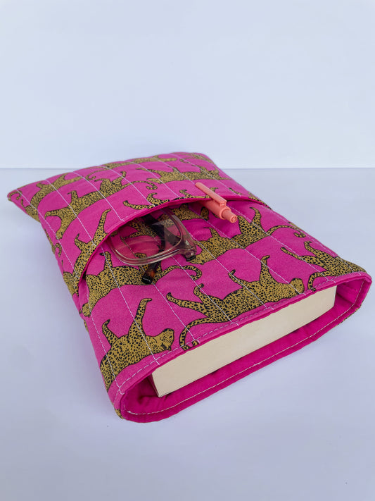 Pink Cheetah Book Sleeve Size Medium