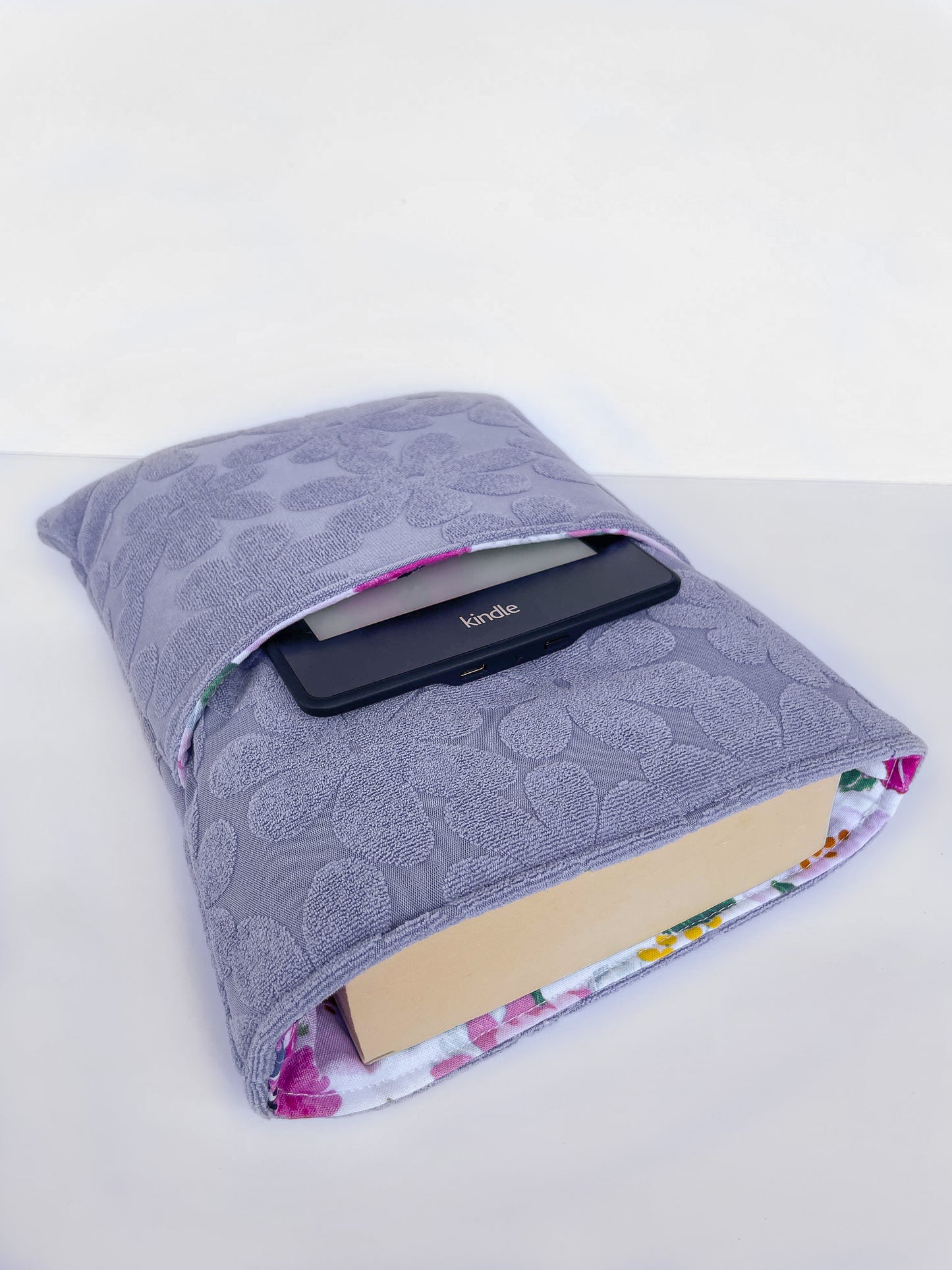 Purple Flower Book Sleeve Size Medium
