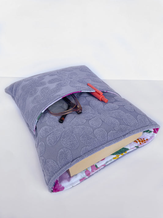 Purple Flower Book Sleeve Size Medium